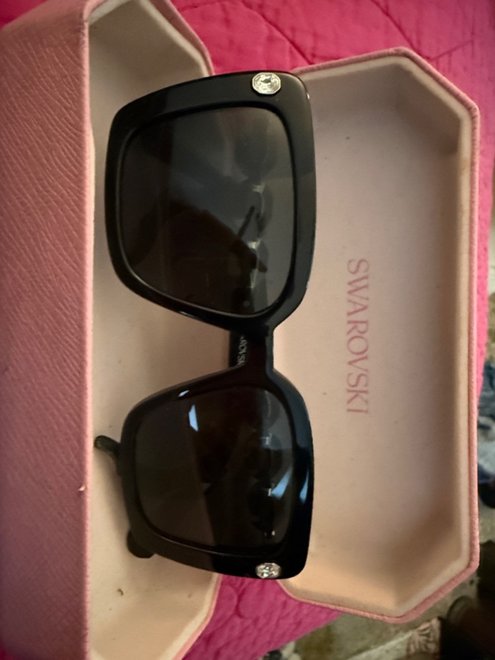 Swarovski Black Sunglasses with Crystal Details